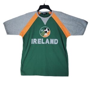 Vtg Ireland Soccer T Shirt Retro Collection Mens M Green Gray Gold SS